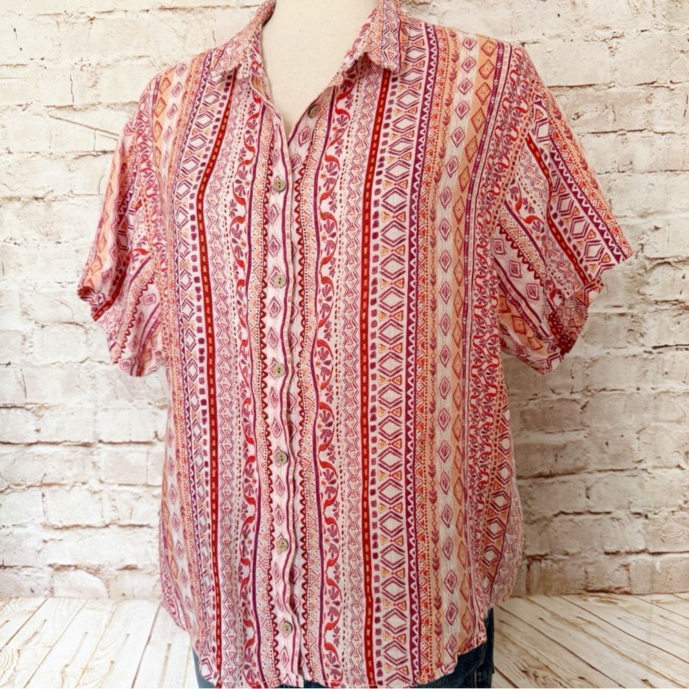 Rachel Zoe linen button up shirt